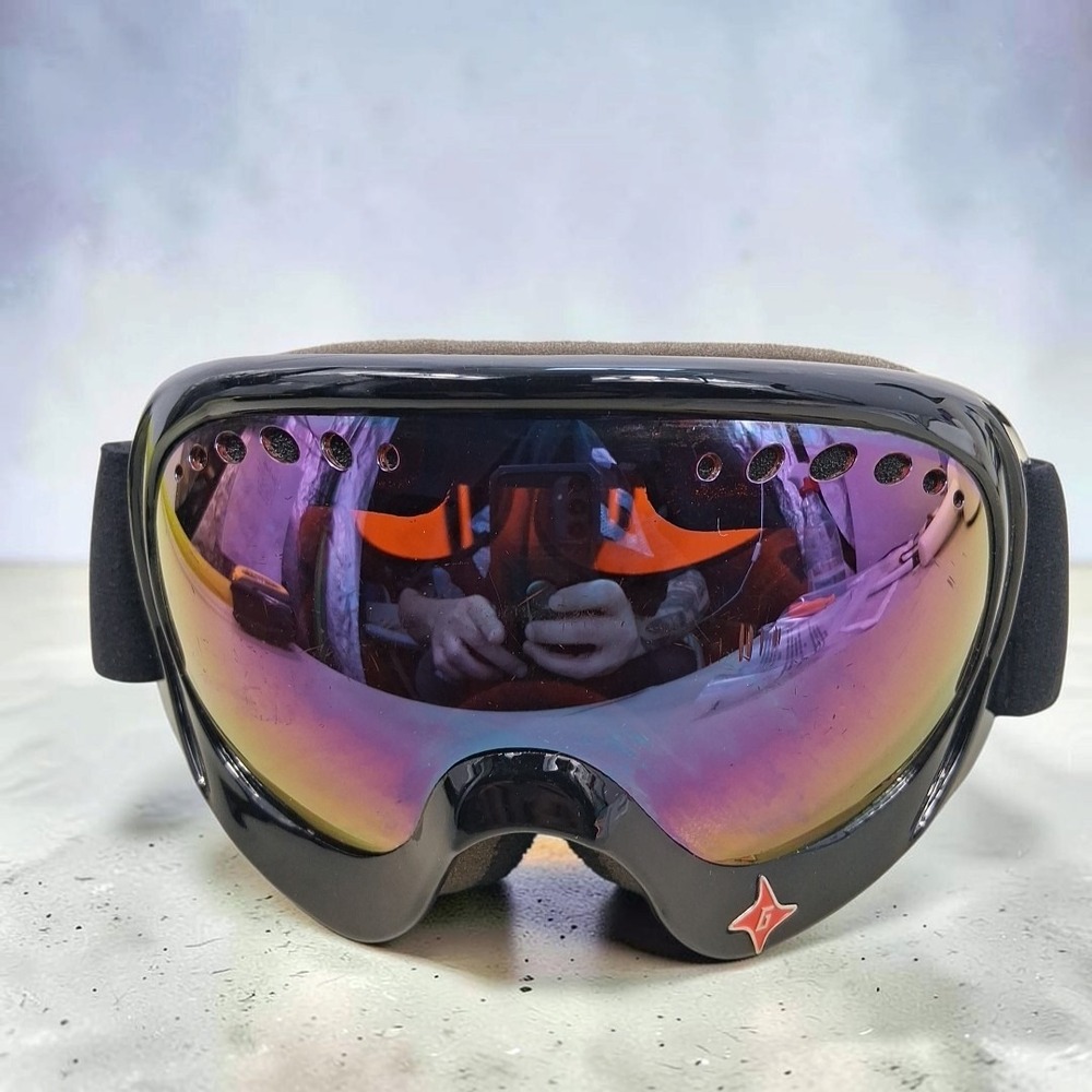 Spy Optic Ski Goggles Black Frame Iridescent Iridium Lens Snowboard Snow Sports